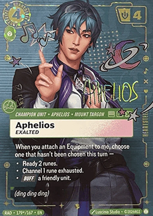 Aphelios - Exalted / Heartsteel card art