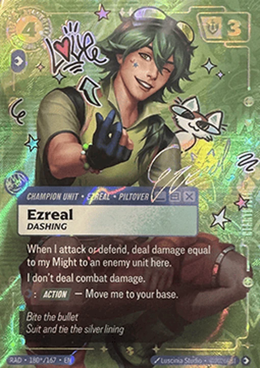 Ezreal - Dashing / Heartsteel card art